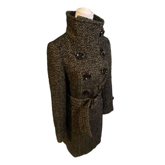 Zara Rare Women Winter Jacket Coat Double Breast Vintage y2k Black Beige Small - Picture 5 of 16